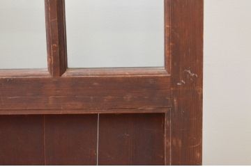 アンティーク建具　大正ロマン　ノスタルジックな雰囲気を演出する両面面取り加工の幅狭ガラス戸3枚セット(引き戸)(R-066738)