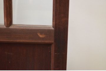 アンティーク建具　大正ロマン　ノスタルジックな雰囲気を演出する両面面取り加工の幅狭ガラス戸3枚セット(引き戸)(R-066738)