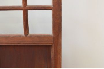 アンティーク建具　大正ロマン　ノスタルジックな雰囲気を演出する両面面取り加工の幅狭ガラス戸3枚セット(引き戸)(R-066740)