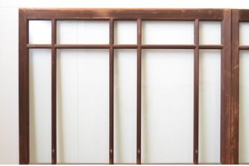 アンティーク建具　大正ロマン　ノスタルジックな雰囲気を演出する両面面取り加工の幅狭ガラス戸3枚セット(引き戸)(R-066740)