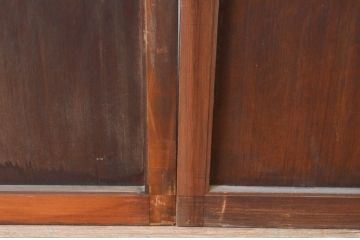 アンティーク建具　大正ロマン　ノスタルジックな雰囲気を演出する両面面取り加工の幅狭ガラス戸3枚セット(引き戸)(R-066741)