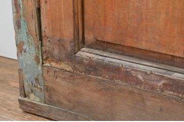 海外アンティーク　ペイント仕上げ限定　かわいらしいデザインの両開き枠付きドア(建具、扉)(R-066743)