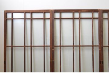 アンティーク建具　上手物!!　両面面取り加工　大正ロマンの雰囲気が漂うガラス戸4枚セット(引き戸)(R-066747)