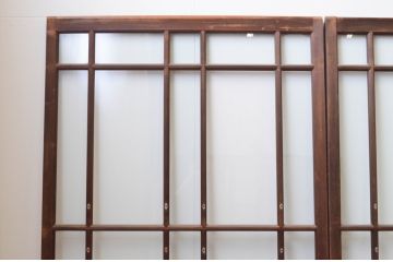 アンティーク建具　上手物!!　両面面取り加工　大正ロマンの雰囲気が漂うガラス戸4枚セット(引き戸)(R-066747)