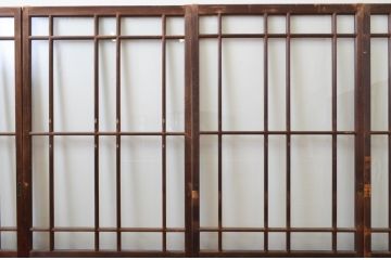 アンティーク建具　上手物!!　両面面取り加工　大正ロマンの雰囲気が漂うガラス戸4枚セット(引き戸)(R-066747)