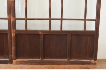 アンティーク建具　上手物!!　両面面取り加工　大正ロマンの雰囲気が漂うガラス戸4枚セット(引き戸)(R-066747)