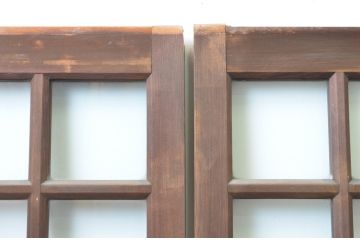 アンティーク建具　上手物!!　両面面取り加工　大正ロマンの雰囲気が漂うガラス戸4枚セット(引き戸)(R-066747)