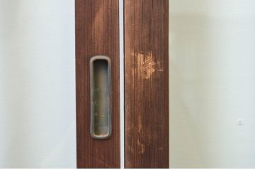 アンティーク建具　上手物!!　両面面取り加工　大正ロマンの雰囲気が漂うガラス戸4枚セット(引き戸)(R-066747)