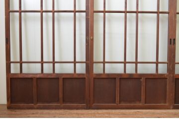 アンティーク建具　上手物!!　両面面取り加工　大正ロマンの雰囲気が漂うガラス戸4枚セット(引き戸)(R-066748)
