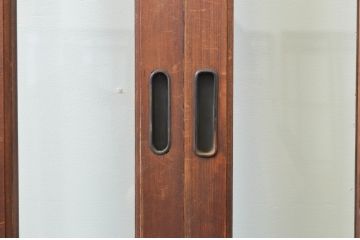 アンティーク建具　上手物!!　両面面取り加工　大正ロマンの雰囲気が漂うガラス戸4枚セット(引き戸)(R-066748)