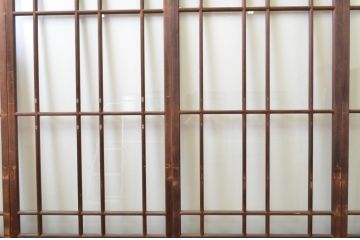 アンティーク建具　上手物!!　両面面取り加工　大正ロマンの雰囲気が漂うガラス戸4枚セット(引き戸)(R-066748)