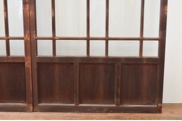 アンティーク建具　上手物!!　両面面取り加工　大正ロマンの雰囲気が漂うガラス戸4枚セット(引き戸)(R-066748)