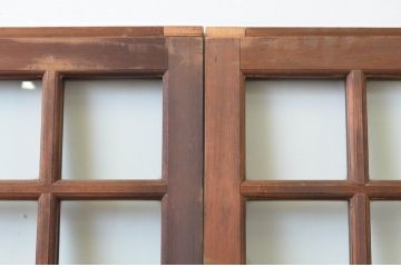 アンティーク建具　上手物!!　両面面取り加工　大正ロマンの雰囲気が漂うガラス戸3枚セット(引き戸)(R-066749)