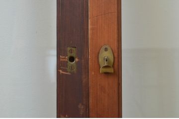 アンティーク建具　上手物!!　両面面取り加工　大正ロマンの雰囲気が漂うガラス戸3枚セット(引き戸)(R-066749)