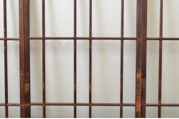 アンティーク建具　上手物!!　両面面取り加工　大正ロマンの雰囲気が漂うガラス戸3枚セット(引き戸)(R-066749)