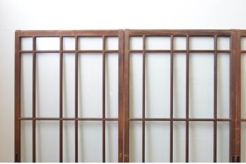 アンティーク建具　上手物!!　両面面取り加工　大正ロマンの雰囲気が漂うガラス戸4枚セット(引き戸)(R-066750)