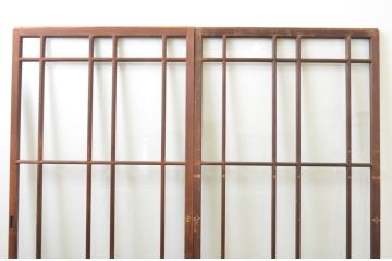 アンティーク建具　上手物!!　両面面取り加工　大正ロマンの雰囲気が漂うガラス戸2枚セット(引き戸)(R-066751)