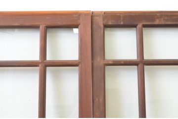 アンティーク建具　上手物!!　両面面取り加工　大正ロマンの雰囲気が漂うガラス戸2枚セット(引き戸)(R-066751)