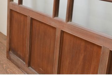 アンティーク建具　レトロな雰囲気が魅力の幅広ガラス戸2枚セット(引き戸)(R-066752)