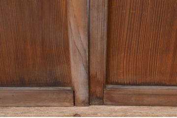 アンティーク建具　レトロな雰囲気が魅力の幅広ガラス戸2枚セット(引き戸)(R-066752)