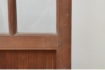 アンティーク建具　レトロな雰囲気が魅力の幅広ガラス戸2枚セット(引き戸)(R-066752)