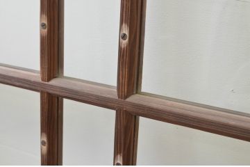 アンティーク建具　レトロな雰囲気が魅力の幅広ガラス戸2枚セット(引き戸)(R-066752)