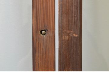 アンティーク建具　レトロな雰囲気が魅力の幅広ガラス戸2枚セット(引き戸)(R-066752)