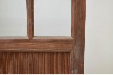アンティーク建具　レトロな雰囲気が魅力の幅広ガラス戸2枚セット(引き戸)(R-066752)