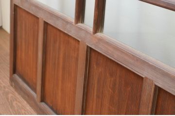 アンティーク建具　レトロな雰囲気が魅力の幅広ガラス戸2枚セット(引き戸)(R-066753)