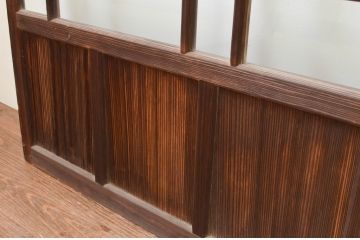 アンティーク建具　レトロな雰囲気が魅力の幅広ガラス戸2枚セット(引き戸)(R-066753)