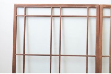 アンティーク建具　大正ロマンな雰囲気が溢れる幅広ガラス戸2枚セット(引き戸)(R-066754)