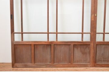 アンティーク建具　大正ロマンな雰囲気が溢れる幅広ガラス戸2枚セット(引き戸)(R-066755)