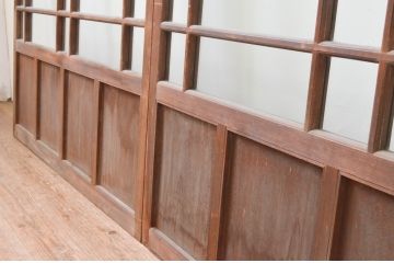 アンティーク建具　大正ロマンな雰囲気が溢れる幅広ガラス戸2枚セット(引き戸)(R-066755)