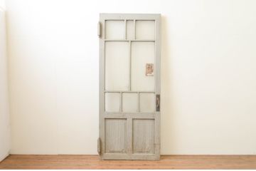 アンティーク建具　ペイント仕上げ限定　大正ロマン　古い洋館で使われいた背の高いドア1枚(扉、ガラスドア)(R-066756)