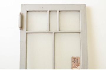 アンティーク建具　ペイント仕上げ限定　大正ロマン　古い洋館で使われいた背の高いドア1枚(扉、ガラスドア)(R-066756)
