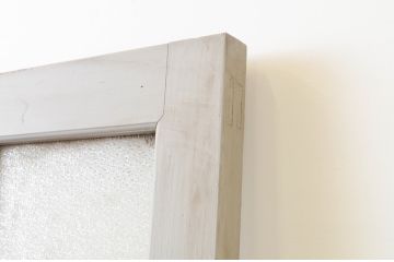 アンティーク建具　ペイント仕上げ限定　大正ロマン　古い洋館で使われいた背の高いドア1枚(扉、ガラスドア)(R-066756)