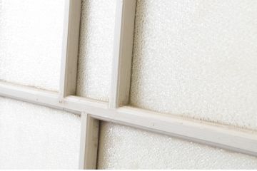 アンティーク建具　ペイント仕上げ限定　大正ロマン　古い洋館で使われいた背の高いドア1枚(扉、ガラスドア)(R-066756)