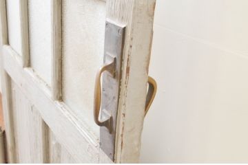 アンティーク建具　ペイント仕上げ限定　大正ロマン　古い洋館で使われいた背の高いドア1枚(扉、ガラスドア)(R-066756)