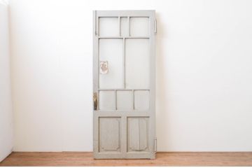 アンティーク建具　ペイント仕上げ限定　大正ロマン　古い洋館で使われいた背の高いドア1枚(扉、ガラスドア)(R-066756)