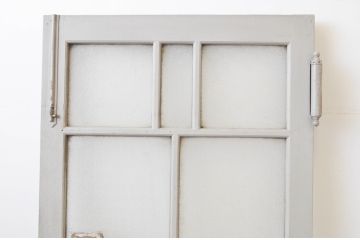 アンティーク建具　ペイント仕上げ限定　大正ロマン　古い洋館で使われいた背の高いドア1枚(扉、ガラスドア)(R-066756)