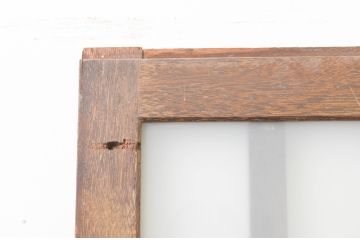 アンティーク建具　腰板欅(ケヤキ)材　和の雰囲気が魅力的な格子入りの玄関戸1枚(引き戸、格子戸、ガラス戸)(R-066757)
