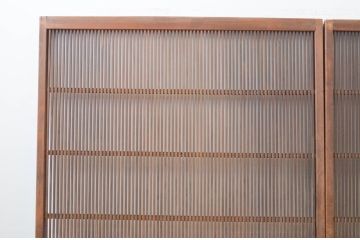 アンティーク建具　和モダンな雰囲気づくりにおすすめな幅広格子戸2枚セット(引き戸)(R-066759)