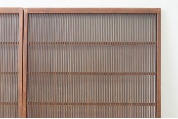 アンティーク建具　和モダンな雰囲気づくりにおすすめな幅広格子戸2枚セット(引き戸)(R-066759)