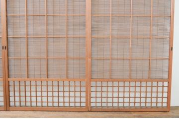 アンティーク建具　涼しげな和の空間作りにおすすめの夏戸4枚セット(簾戸、簀戸、葭戸、夏障子、葦戸)(R-066760)