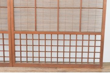 アンティーク建具　涼しげな和の空間作りにおすすめの夏戸4枚セット(簾戸、簀戸、葭戸、夏障子、葦戸)(R-066760)