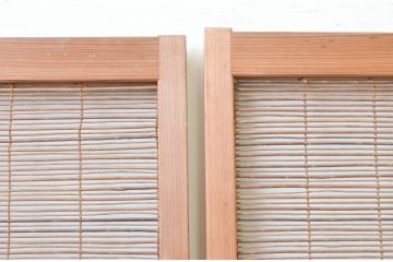 アンティーク建具　涼しげな和の空間作りにおすすめの夏戸4枚セット(簾戸、簀戸、葭戸、夏障子、葦戸)(R-066760)