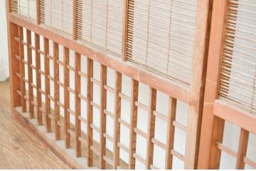 アンティーク建具　涼しげな和の空間作りにおすすめの夏戸4枚セット(簾戸、簀戸、葭戸、夏障子、葦戸)(R-066760)