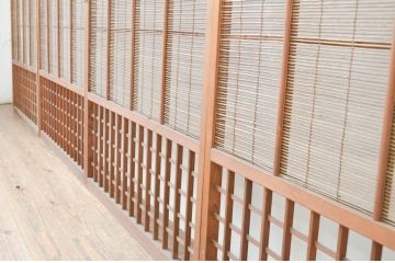 アンティーク建具　涼しげな和の空間作りにおすすめの夏戸4枚セット(簾戸、簀戸、葭戸、夏障子、葦戸)(R-066760)