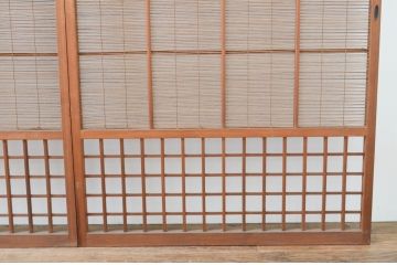 アンティーク建具　涼しげな和の空間作りにおすすめの夏戸4枚セット(簾戸、簀戸、葭戸、夏障子、葦戸)(R-066761)