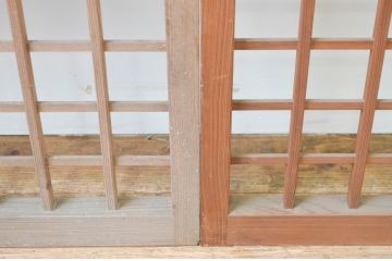 アンティーク建具　涼しげな和の空間作りにおすすめの夏戸4枚セット(簾戸、簀戸、葭戸、夏障子、葦戸)(R-066761)